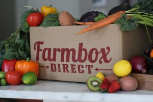 Farm box veg box with fruit