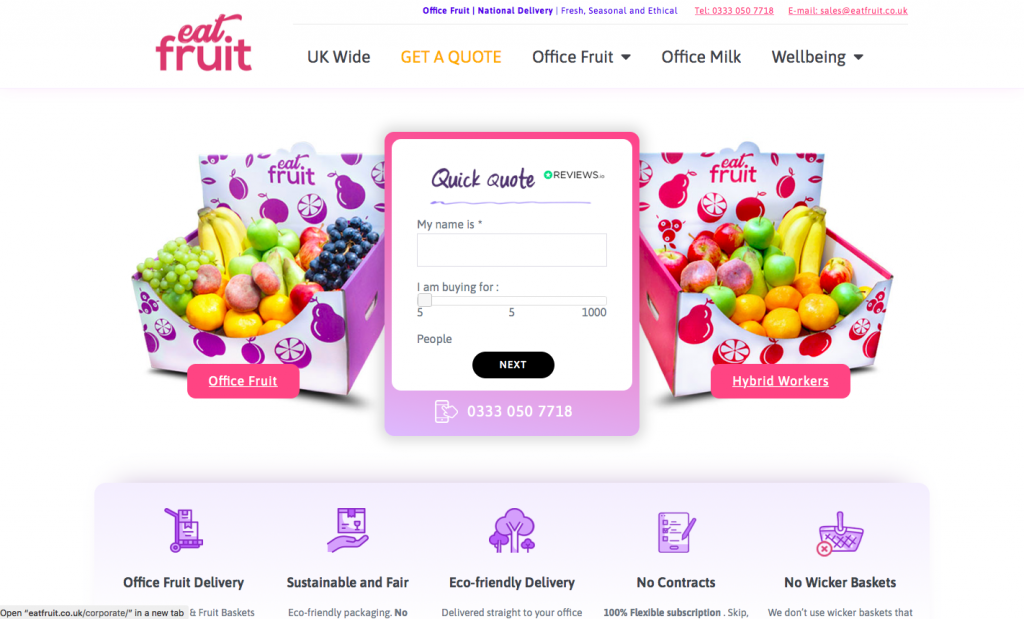 Groceries to offices from Eatfruit